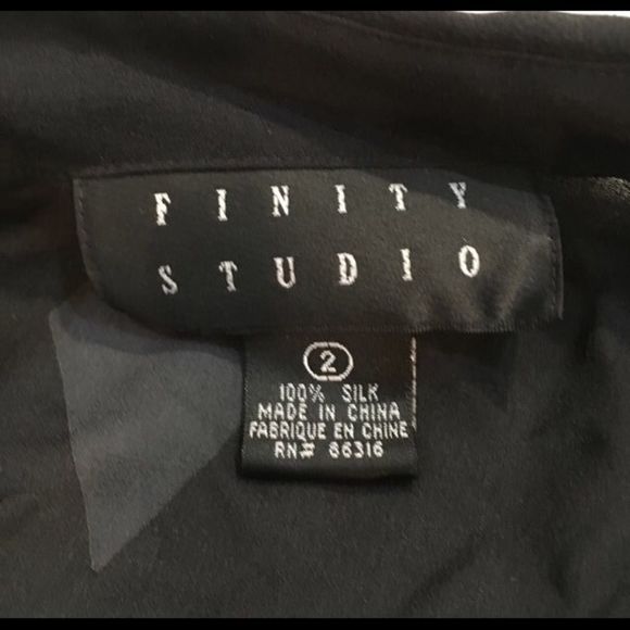 Vintage Black Finity Studio Silk Top - Picture 3 of 4